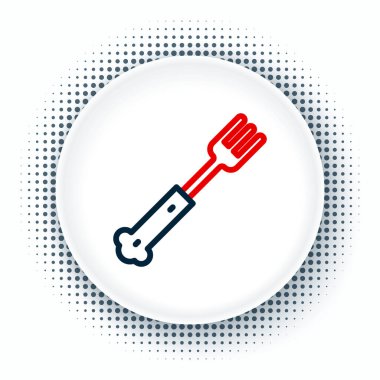 Çizgi Çatalı simgesi beyaz arkaplanda izole edildi. Çatal bıçak sembolü. Renkli taslak konsepti. Vektör