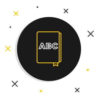 ABC satır simgesi beyaz arkaplanda izole edildi. Sözlük kitabı işareti. Alfabe kitabı simgesi. Renkli taslak konsepti. Vektör