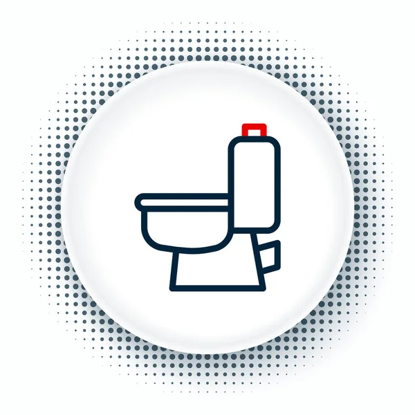 Linie Toilettenschüssel Symbol Isoliert Auf Weißem Hintergrund Buntes Rahmenkonzept Vektor — Stockvektor
