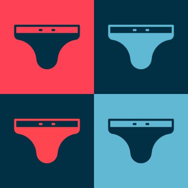 Pop art yüzme şortu simgesi renk arkaplanında izole edildi. Vektör