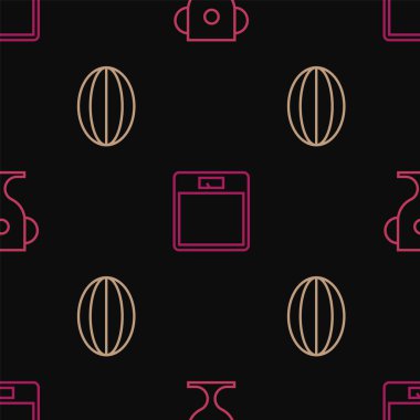 Ödül kupasını, rugby topunu ve banyo terazisini pürüzsüz bir şekilde ayarla. Vektör