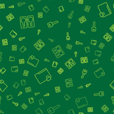 Satır döküm anahtarlarını, dizini, kilidi ve anahtarı kusursuz desen üzerine ayarla. Vektör