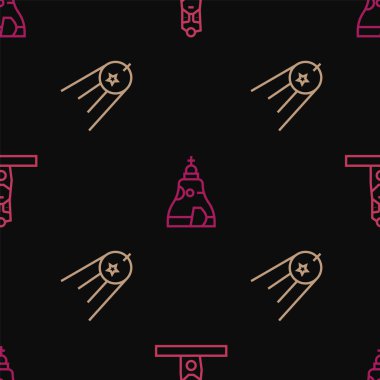 Slav putperest putu, uydu ve Çar çanı kusursuz desenlere ayarlayın. Vektör