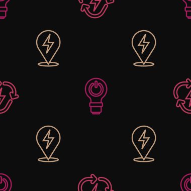 Bataryayı geri dönüşümle, şimşekle ve ampul ışığını pürüzsüz şablona ayarla. Vektör