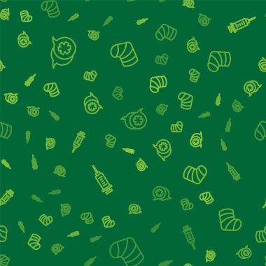 Doktor, şırınga ve alçıtaşı ile diyalog kurun. Vektör