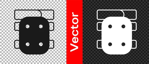 Das Schwarze Knieschoner Symbol Isoliert Auf Transparentem Hintergrund Extremsport Skateboarden — Stockvektor