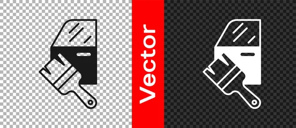 Icono Pintura Coche Negro Aislado Sobre Fondo Transparente Proceso Reparación — Vector de stock