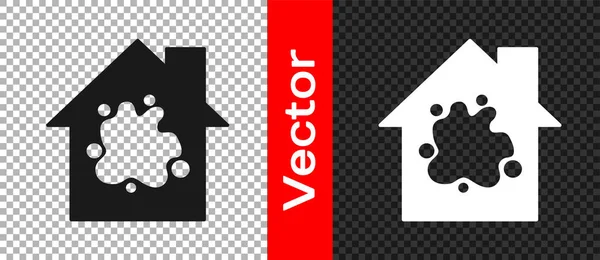 Black Painting Das Haus Symbol Isoliert Auf Transparentem Hintergrund Vektor — Stockvektor