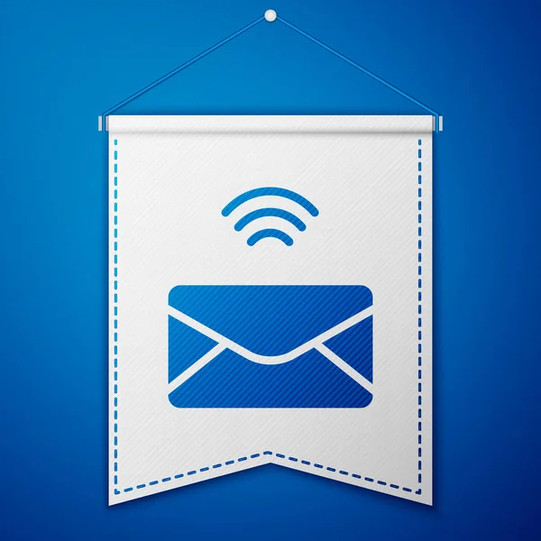 Blue Mail Mail Icône Isolée Sur Fond Bleu Mail Symbole — Image vectorielle