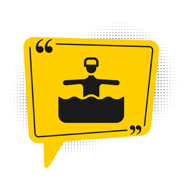 Ikone Der Black Water Gymnastik Isoliert Auf Weißem Hintergrund Gelbes — Stockvektor