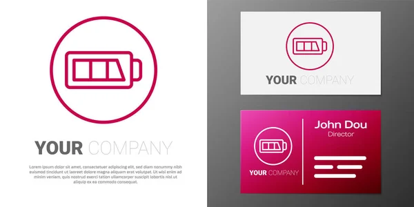 Logotyp Zeile Batterieladestandsanzeige Symbol Isoliert Auf Weißem Hintergrund Logo Design — Stockvektor
