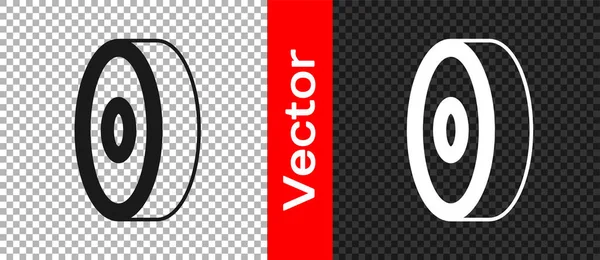 透明な背景に隔離されたブラックスケートボードボールベアリングアイコン。ベクトル — ストックベクタ