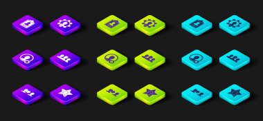 Proje tabanı, kafa avcılığı, hesap ekranı, kullanıcı grubu, teçhizatlı insan ve pano özgeçmiş simgesini ayarla. Vektör