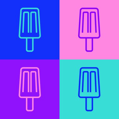 Popüler sanat eseri dondurma ikonu renk arkaplanında izole edilmiş. Güzel sembol. Vektör