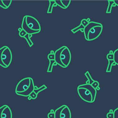 Hat Megafon simgesi mavi arkaplanda izole edilmiş kusursuz desen. Sözcü işareti. Vektör