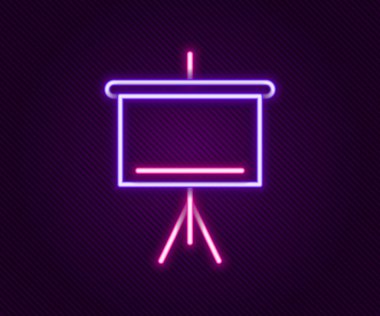 Parlayan neon çizgisi kireç taşı simgesi siyah arkaplanda izole edildi. Okul karatahtası. Renkli taslak konsepti. Vektör