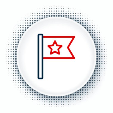 Beyaz arka planda izole edilmiş çizgi Amerikan bayrağı simgesi. ABD bayrağı. Amerika Birleşik Devletleri. Renkli taslak konsepti. Vektör