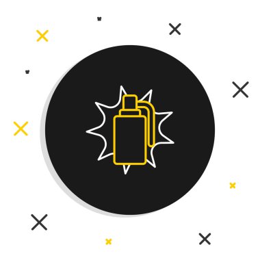 Çizgi El bombası ikonu beyaz arkaplanda izole edildi. Bomba patlaması. Renkli taslak konsepti. Vektör