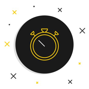 Çizgi Kronometresi simgesi beyaz arkaplanda izole edildi. Zaman göstergesi. Kronometre işareti. Renkli taslak konsepti. Vektör