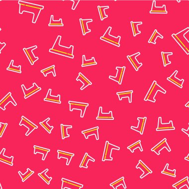 Çizgi bebek tuvalet ikonu kırmızı arka planda izole edilmiş kusursuz desen. Lazımlık. Vektör