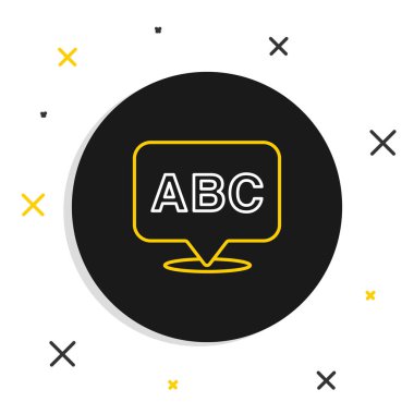 Beyaz arkaplanda satır alfabesi simgesi izole edildi. Renkli taslak konsepti. Vektör