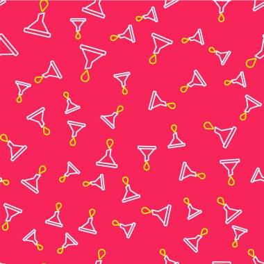 Hat hunisi veya filtre simgesi kırmızı arkaplanda izole edilmiş dikişsiz desen. Vektör