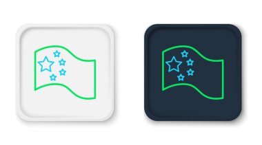 Çin çizgi bayrağı simgesi beyaz arkaplanda izole edildi. Renkli taslak konsepti. Vektör