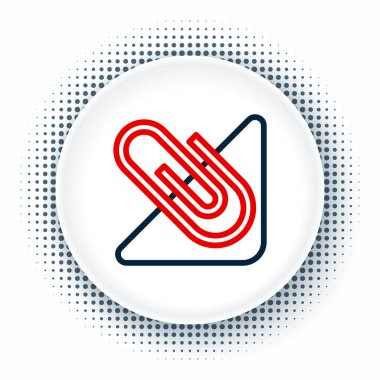 Beyaz arkaplanda çizgi ataç simgesi izole edildi. Renkli taslak konsepti. Vektör