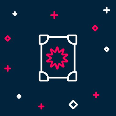 Eskiler 'in sihirli kitabında simya tarifleri, mistik büyüler ve mavi arka planda izole edilmiş büyü simgeleri var. Renkli taslak konsepti. Vektör