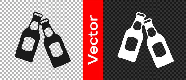 Icono de la botella de cerveza negra aislado sobre fondo transparente. Vector — Vector de stock