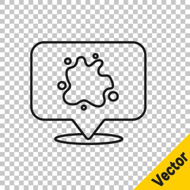Şeffaf arkaplanda siyah çizgi boyası ikonu izole edildi. Vektör