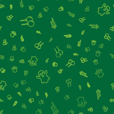 Şeritli çizgi balonları, Hayalet ve Havai fişek roketlerini pürüzsüz desenlere ayarlayın. Vektör