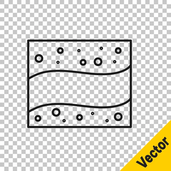 Línea negra Icono de mina de oro aislado sobre fondo transparente. Vector — Archivo Imágenes Vectoriales