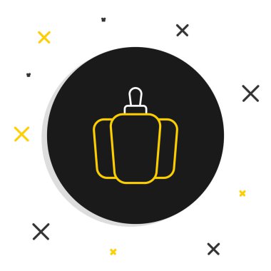 Line Bell biberi ya da tatlı kırmızı biber ikonu beyaz arka planda izole edilmiş. Renkli taslak konsepti. Vektör