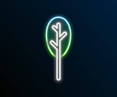 Parlayan neon hattı Ispanak simgesi siyah arkaplanda izole edildi. Renkli taslak konsepti. Vektör