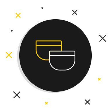 Geleneksel Çin çay seremonisi ikonu beyaz arka planda izole edildi. Fincanlı çaydanlık. Renkli taslak konsepti. Vektör