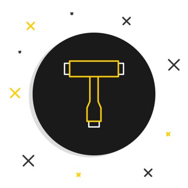 Çizgi Çoklu Fonksiyon Taşınabilir Kaykay, uzun tahta ve elektrikli kaykay için T-aracı beyaz arkaplanda izole edildi. Renkli taslak konsepti. Vektör