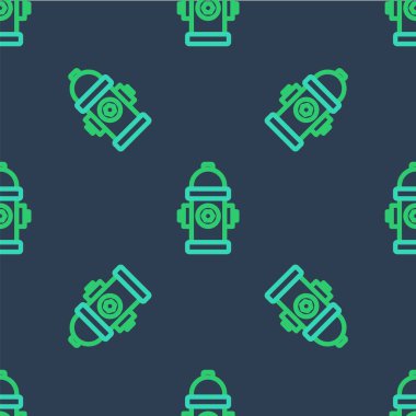 Hat yangın musluğu simgesi mavi arka planda izole edilmiş pürüzsüz desen. Vektör