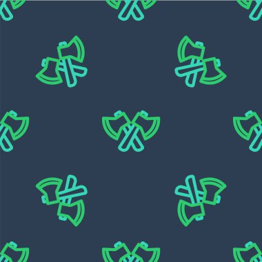 Ahşap çizgili balta simgesi mavi arka planda izole edilmiş. Oduncu baltası. Vektör