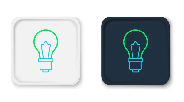 Line Light žárovka s konceptem nápadu ikony izolované na bílém pozadí. Symbol energie a myšlenky. Inspirační koncept. Barevný koncept. Vektor — Stockový vektor