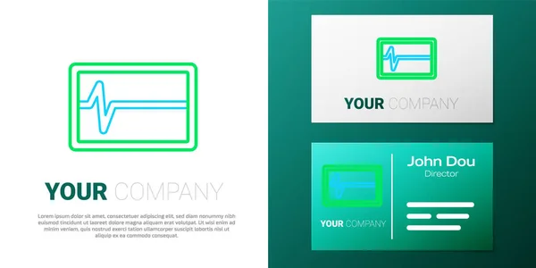 Line Beat Dead im Monitor-Symbol isoliert auf weißem Hintergrund. EKG, das den Tod zeigt. Buntes Rahmenkonzept. Vektor — Stockvektor