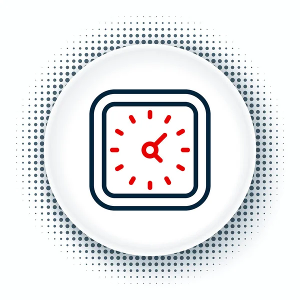 Icono de reloj de línea aislado sobre fondo blanco. Símbolo de tiempo. Concepto de esquema colorido. Vector — Vector de stock