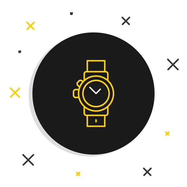 Line Wrist icono del reloj aislado sobre fondo blanco. Icono del reloj de pulsera. Concepto de esquema colorido. Vector — Archivo Imágenes Vectoriales