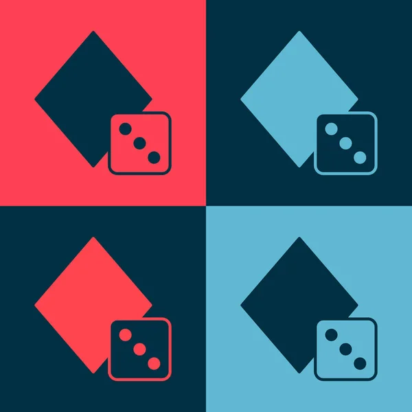 Pop art Game dice icon isolated on color background. Casino gambling. Vector — Stock Vector