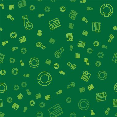 Hat El 'in para vermesi, pasta grafiği bilgisi ve kusursuz desenli kredi kartı. Vektör