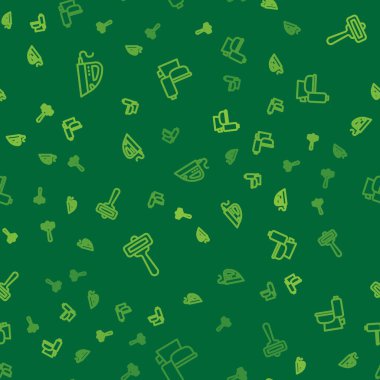 Elektrikli ütü, tıraş bıçağı ve klozet dikişsiz desenli. Vektör