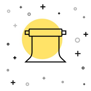 Siyah çizgi Boş fotoğraf stüdyosu simgesi beyaz arkaplanda izole edildi. Perde arkası. Rastgele dinamik şekiller. Vektör