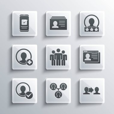 Proje ekibi tabanı, özgeçmiş, kullanıcı grubu, hesap ekranı, akıllı telefon ve simge oluştur. Vektör