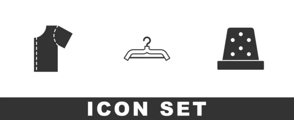 Set Patrón de costura, guardarropa y dedal para icono de costura. Vector — Archivo Imágenes Vectoriales