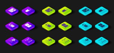 Tripod, ip engeli, sinema bileti, eski film geri sayım çerçevesi, saman ve poster ikonlu kağıt bardak. Vektör